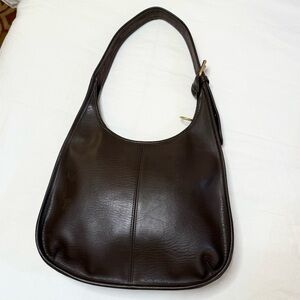 Chocolate Brown Ergo Style Leather Shoulder Bag
